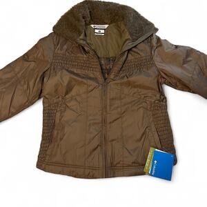 Columbia brown puffer jacket, women’s size M, NWT